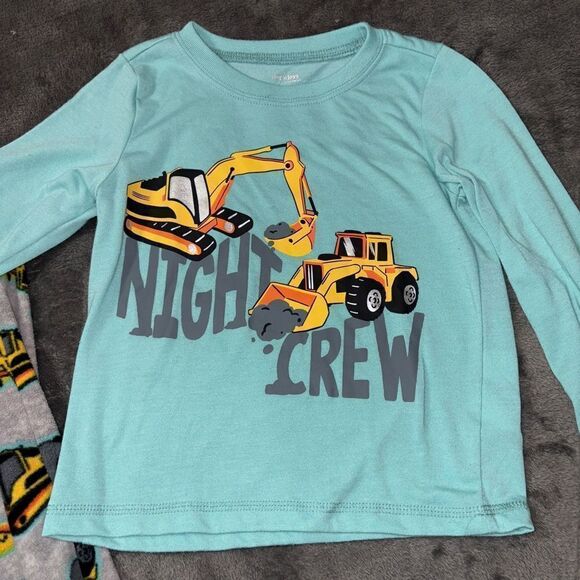 4t carters two piece pajama construction trucks like new fleece pants - Picture 2 of 2